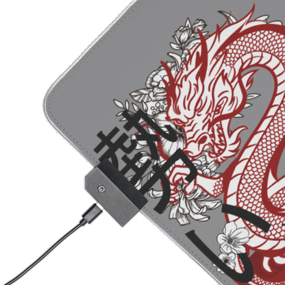 LED Gaming Mouse Pad: Dragons Grey