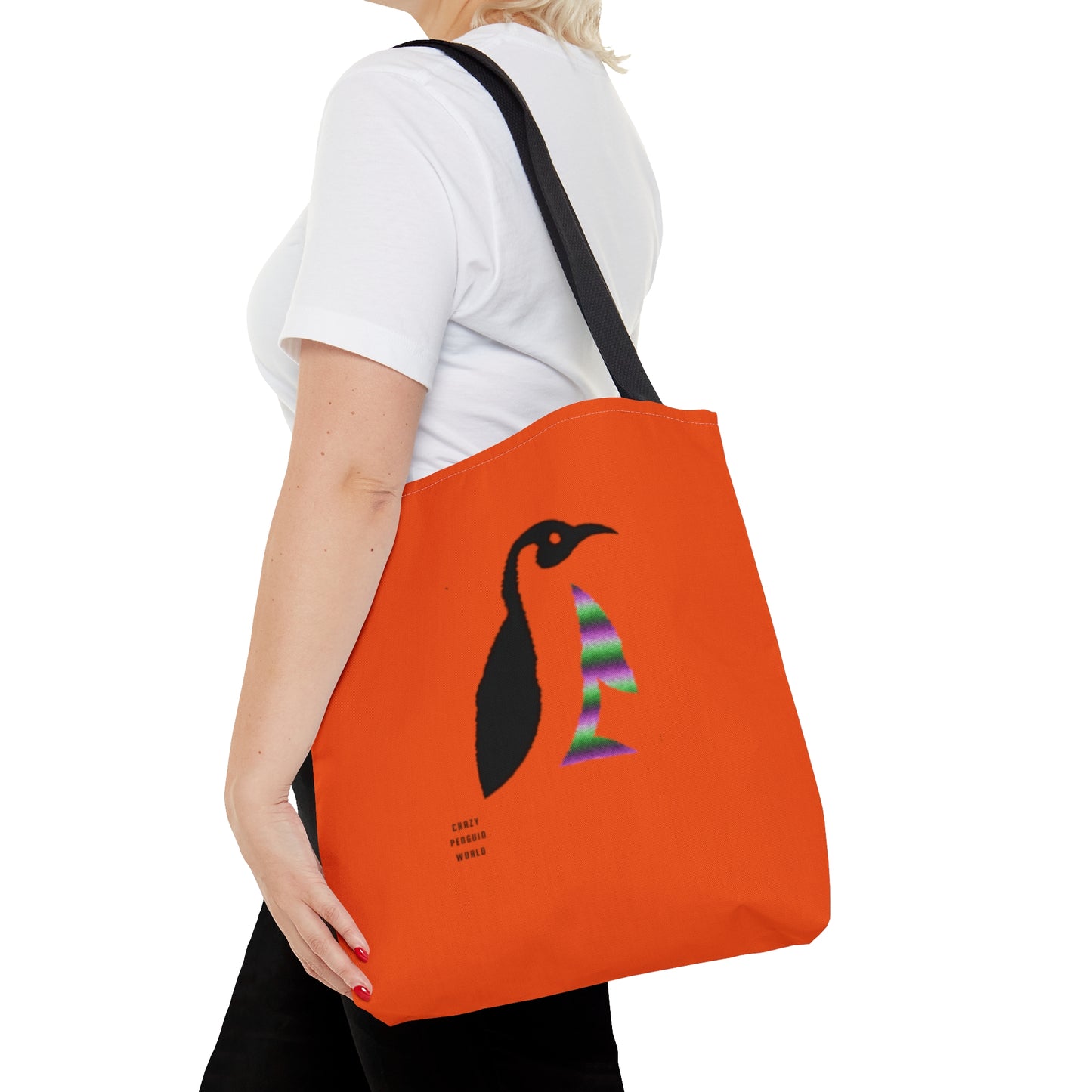 Tote Bag: Crazy Penguin World Logo Orange