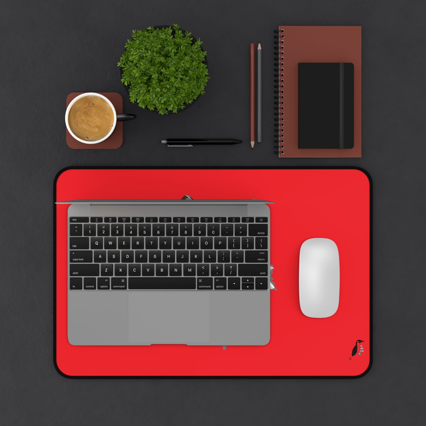 Desk Mat: Wolves Red