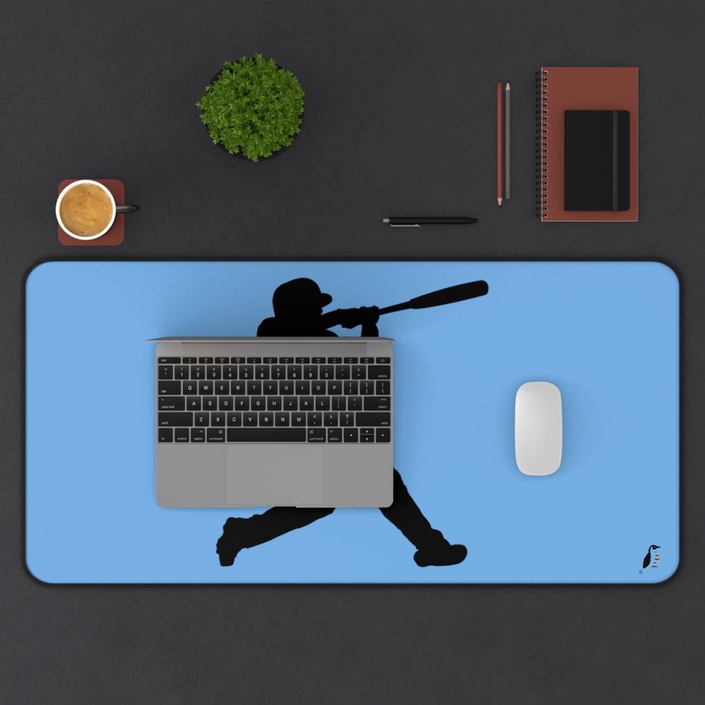 Desk Mat: Baseball Lite Blue