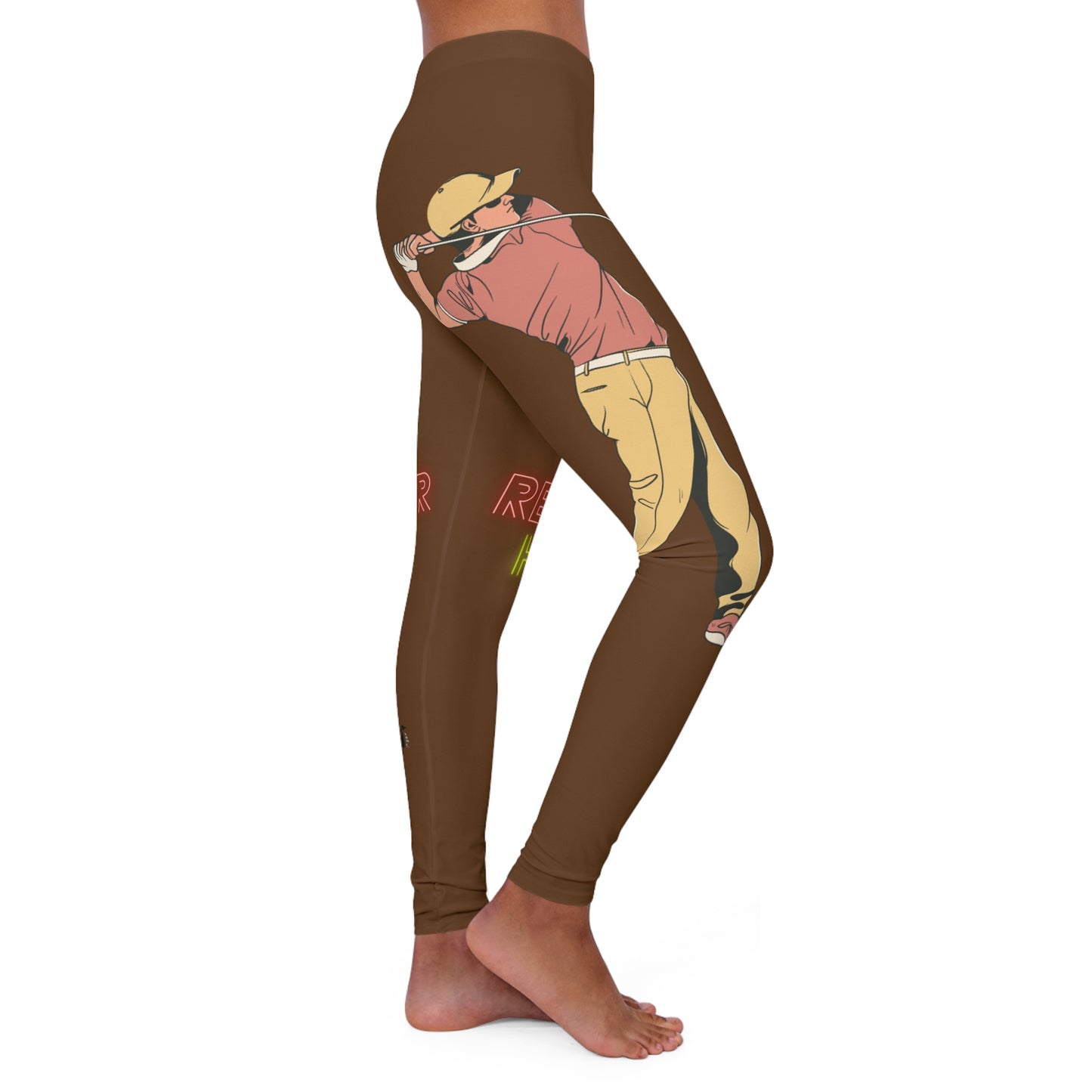 Women's Spandex Leggings: Golf Brown