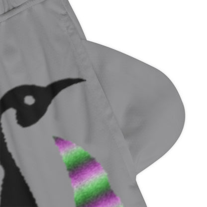 Basketball Rib Shorts: Crazy Penguin World Logo Grey