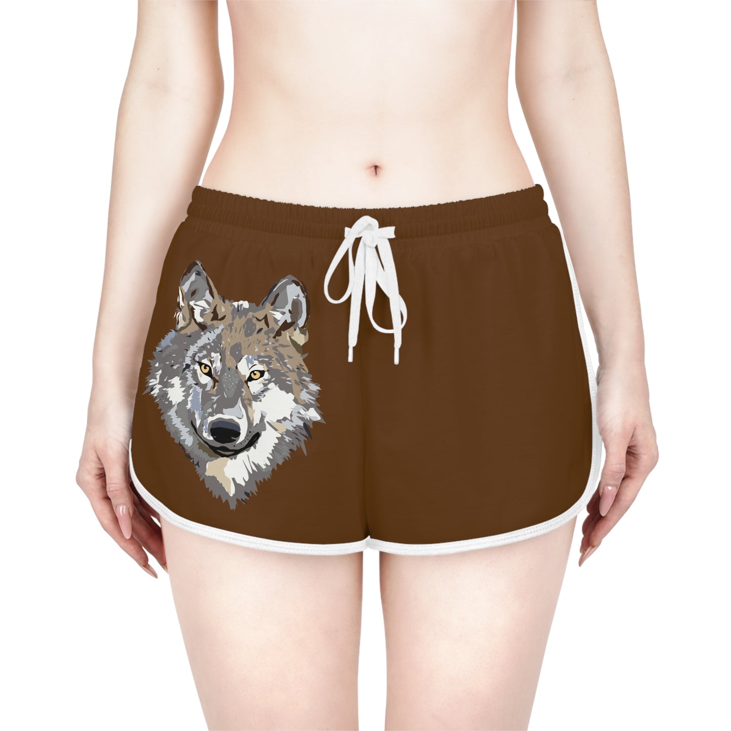 Women's Relaxed Shorts: Wolves Brown