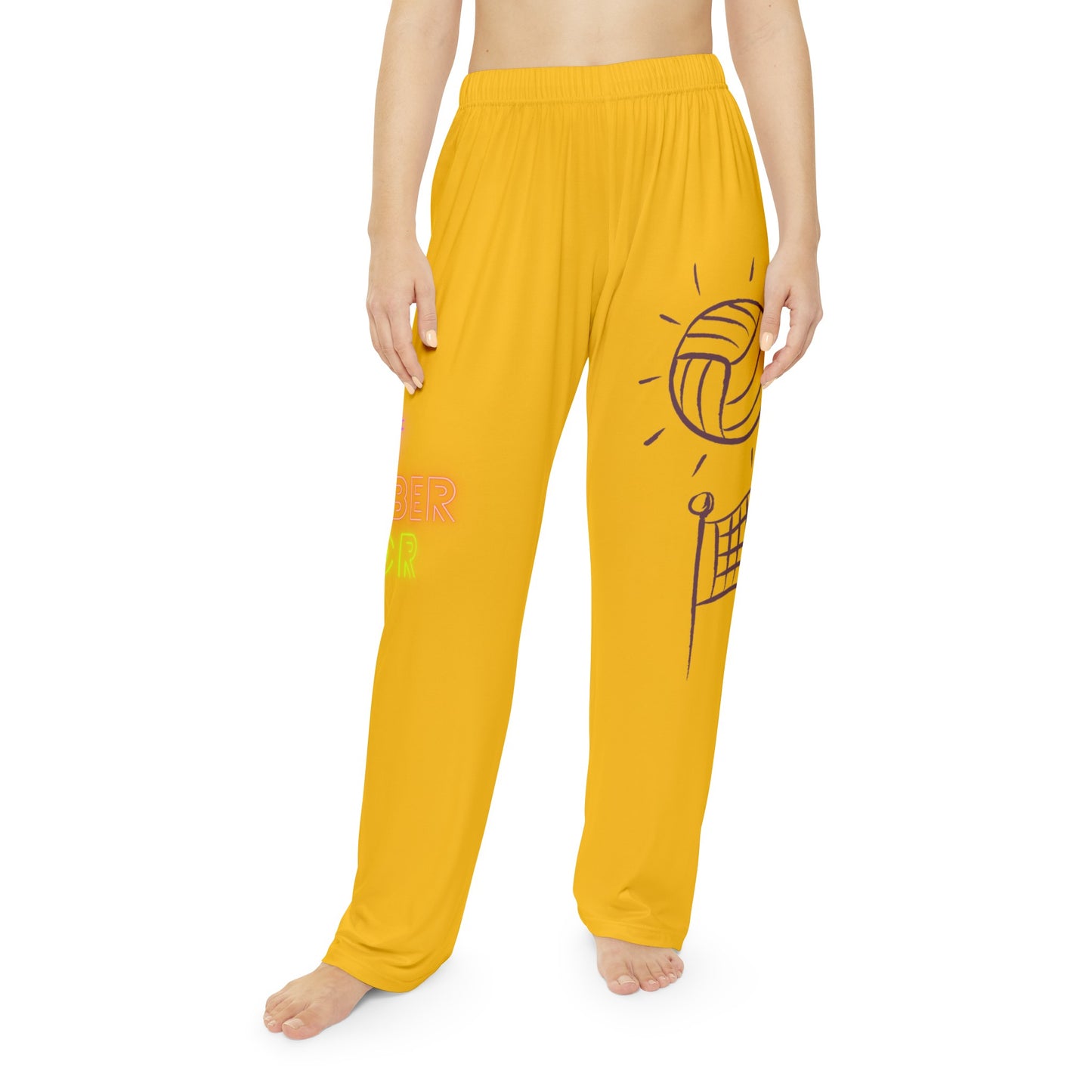 Pambabaeng Pajama Pantalon: Volleyball Yellow 