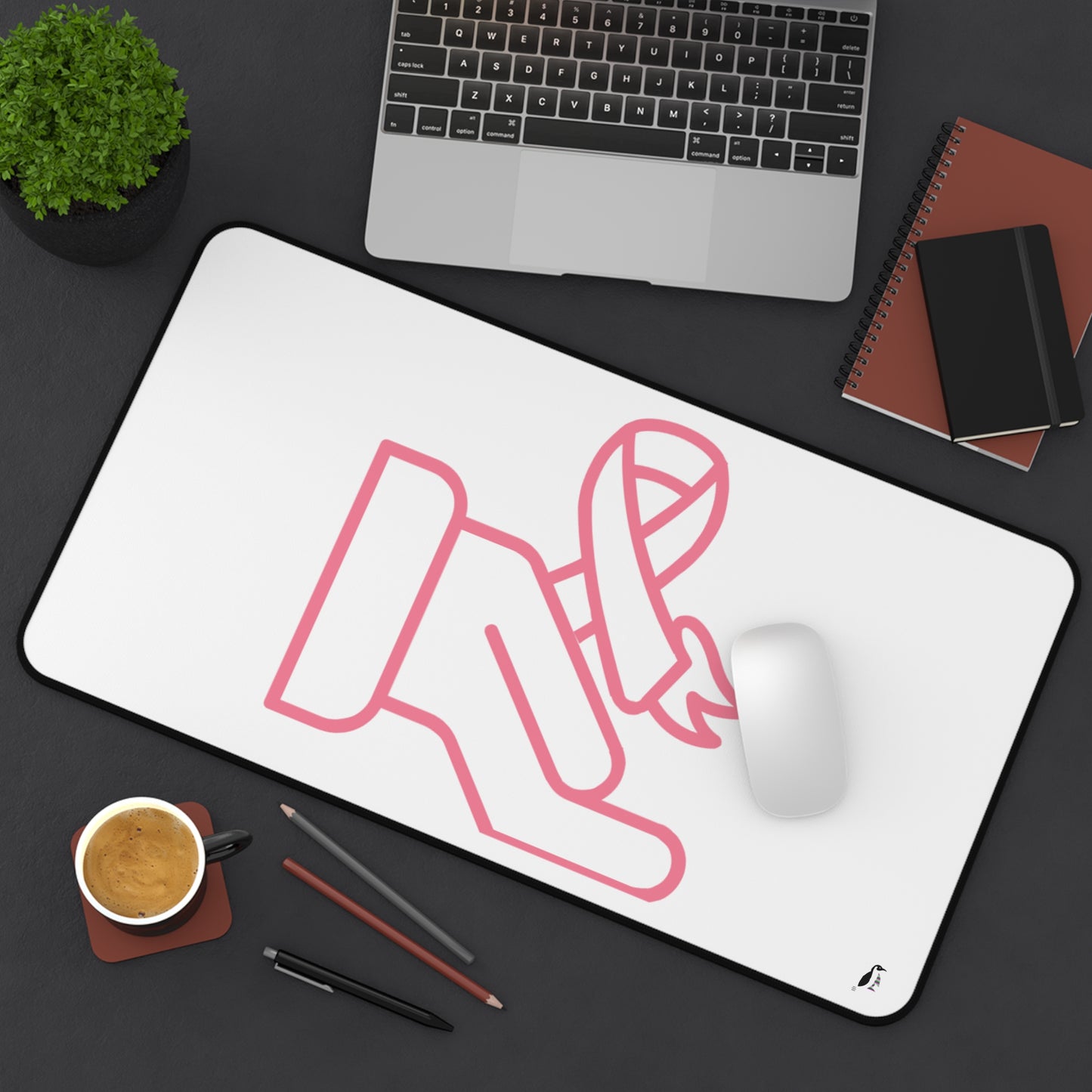 Desk Mat: Fight Cancer White