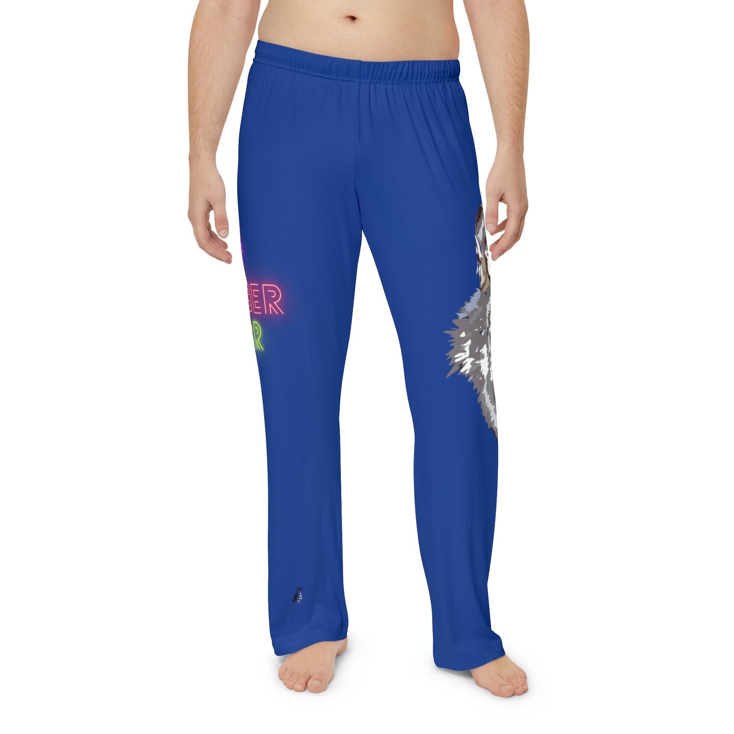 Men's Pajama Pants: Wolves Dark Blue