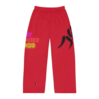 Men's Pajama Pants: Wrestling Dark Red