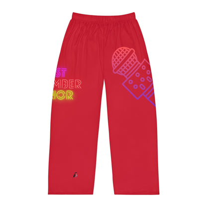 Men's Pajama Pants: Music Dark Red