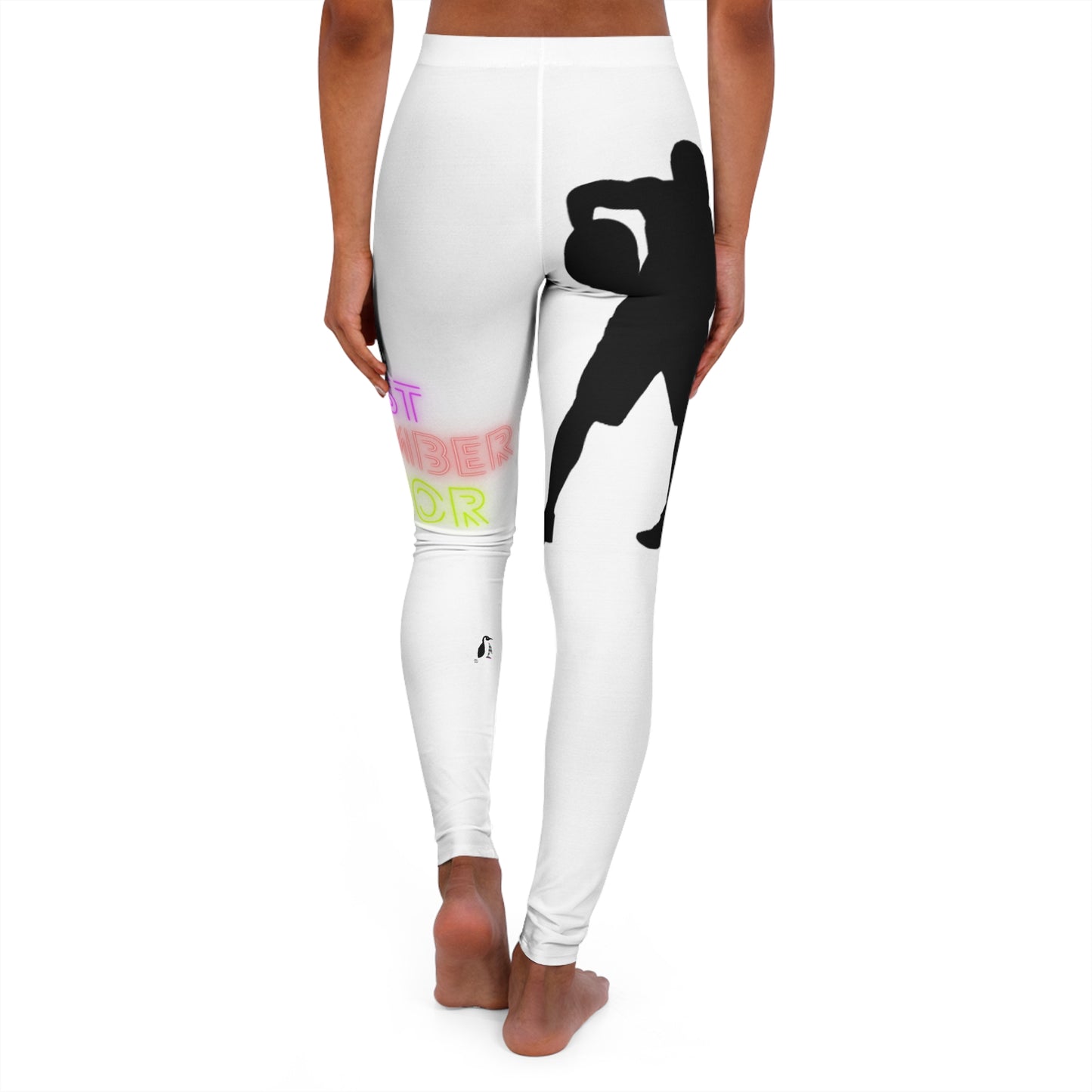 Women's Spandex Leggings: Basketball White