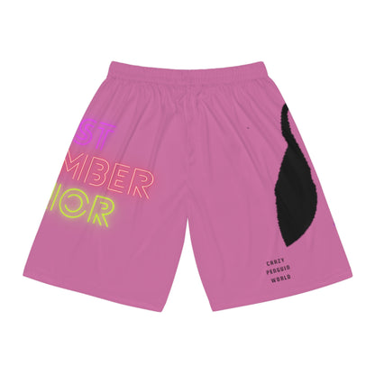 Basketball Shorts: Crazy Penguin World Logo Lite Pink