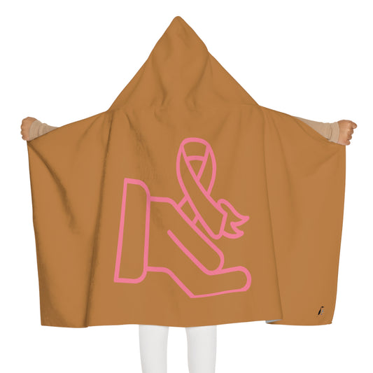 Youth Hooded Towel: Fight Cancer Lite Brown