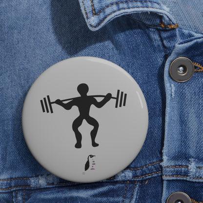 Custom Pin Buttons Weightlifting Lite Grey
