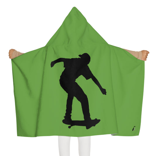 Youth Hooded Towel: Skateboarding Green