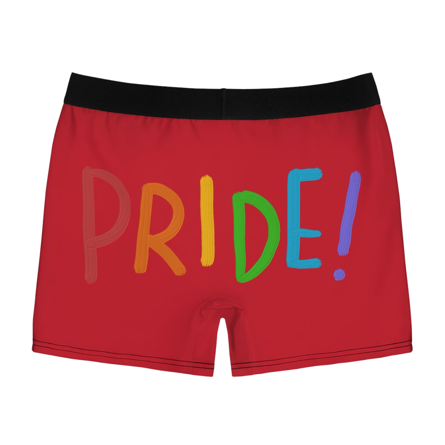 Men's Boxer Briefs: LGBTQ Pride Dark Red