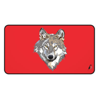 Desk Mat: Wolves Red