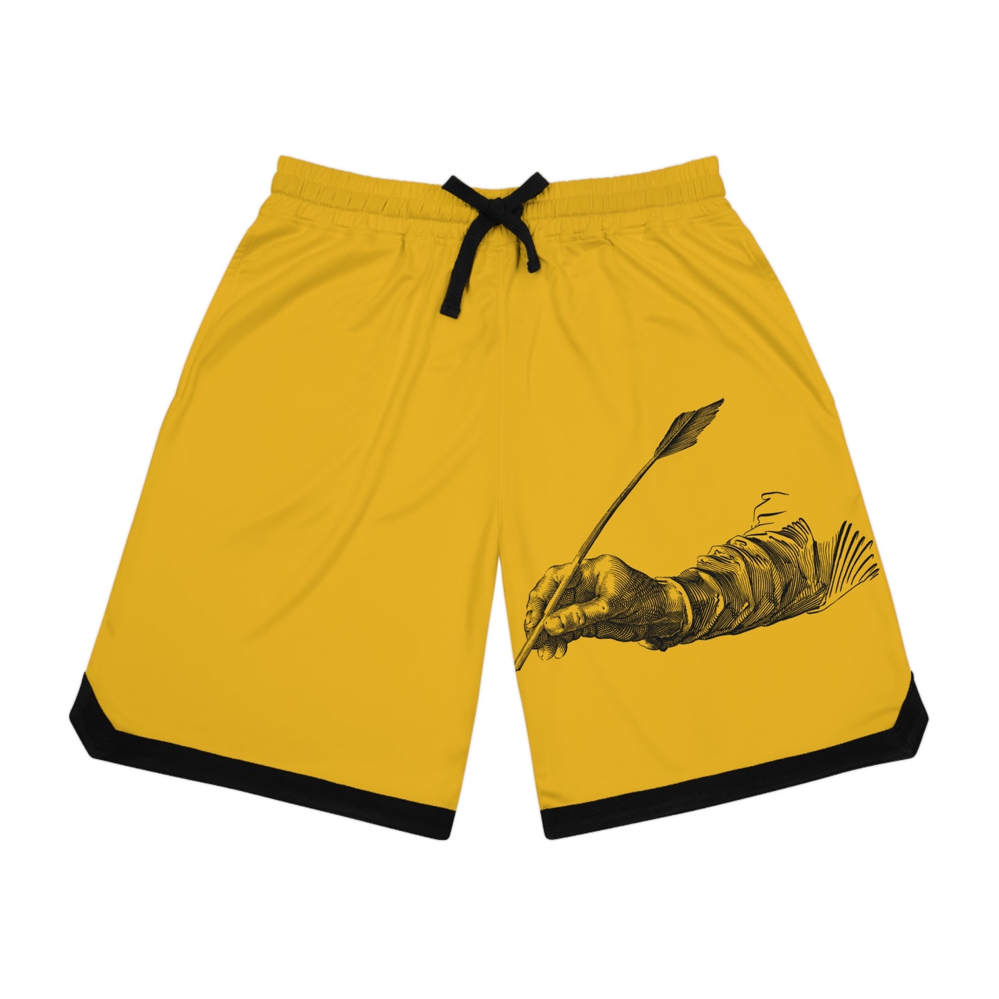 Basketball Rib Shorts: Writing Yellow