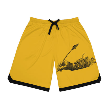 Basketball Rib Shorts: Writing Yellow