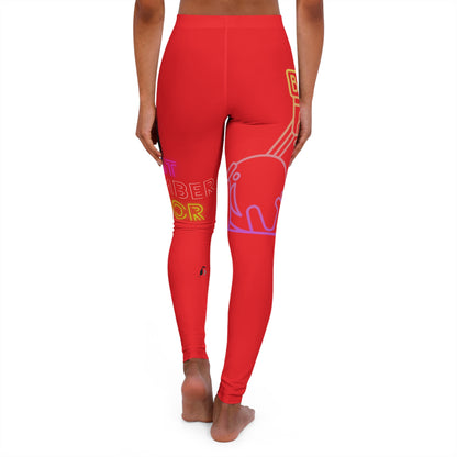 Women's Spandex Leggings: Bowling Red