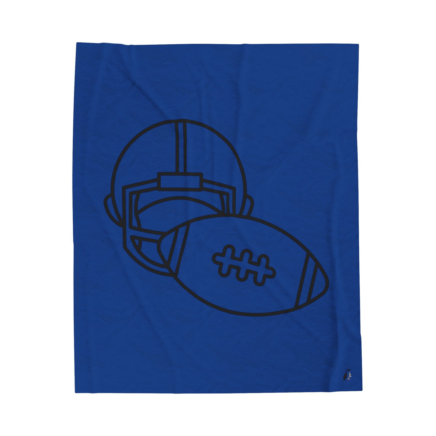 Velveteen Plush Blanket: Football Dark Blue