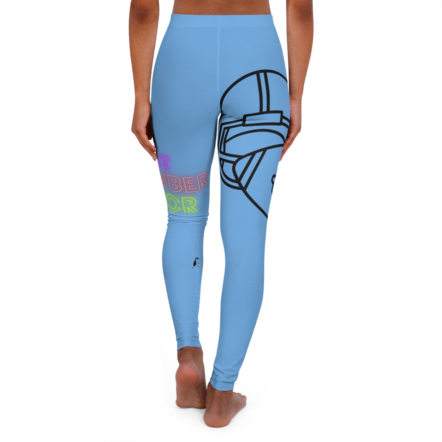 Women's Spandex Leggings: Football Lite Blue