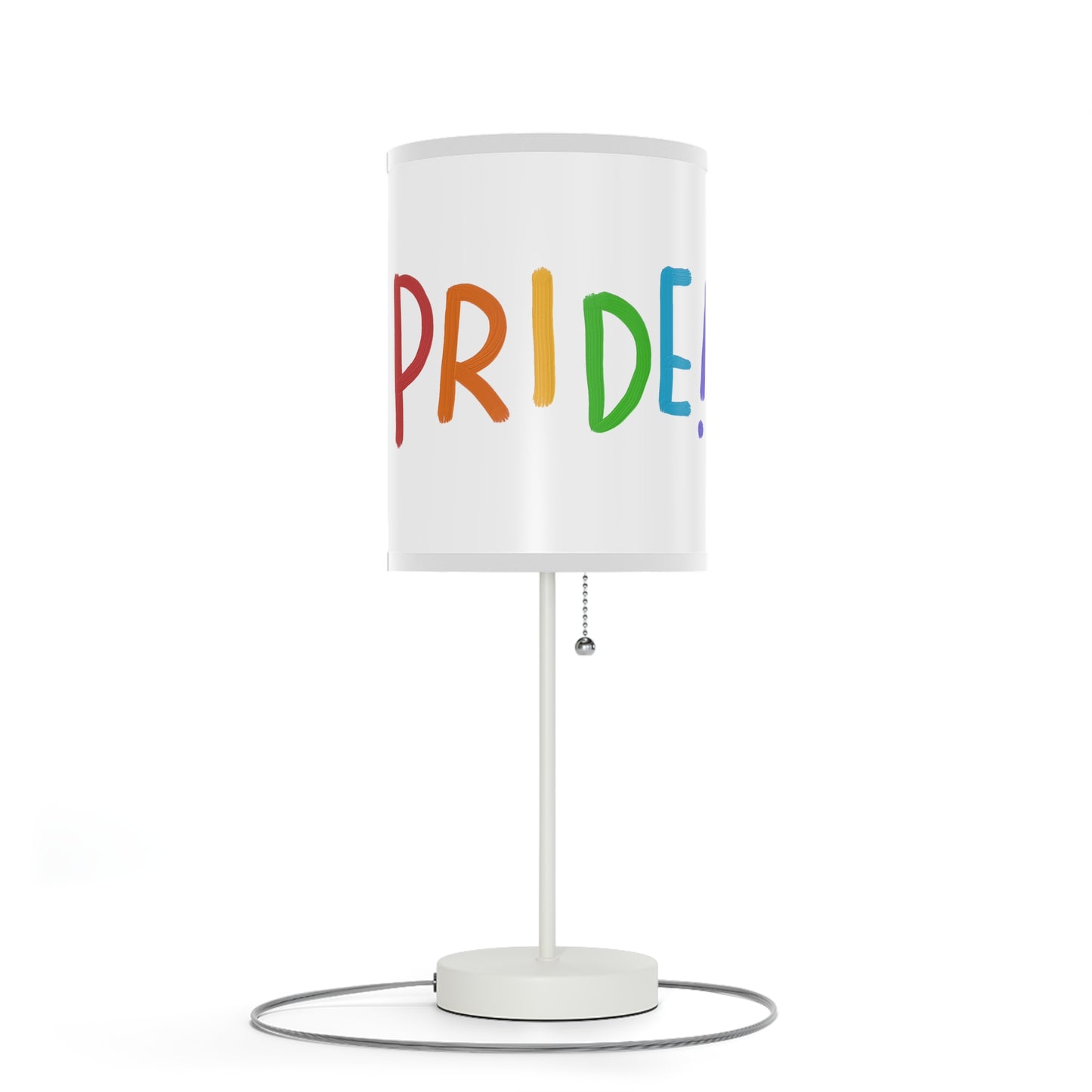 Lamp on a Stand, US|CA plug: LGBTQ Pride White 