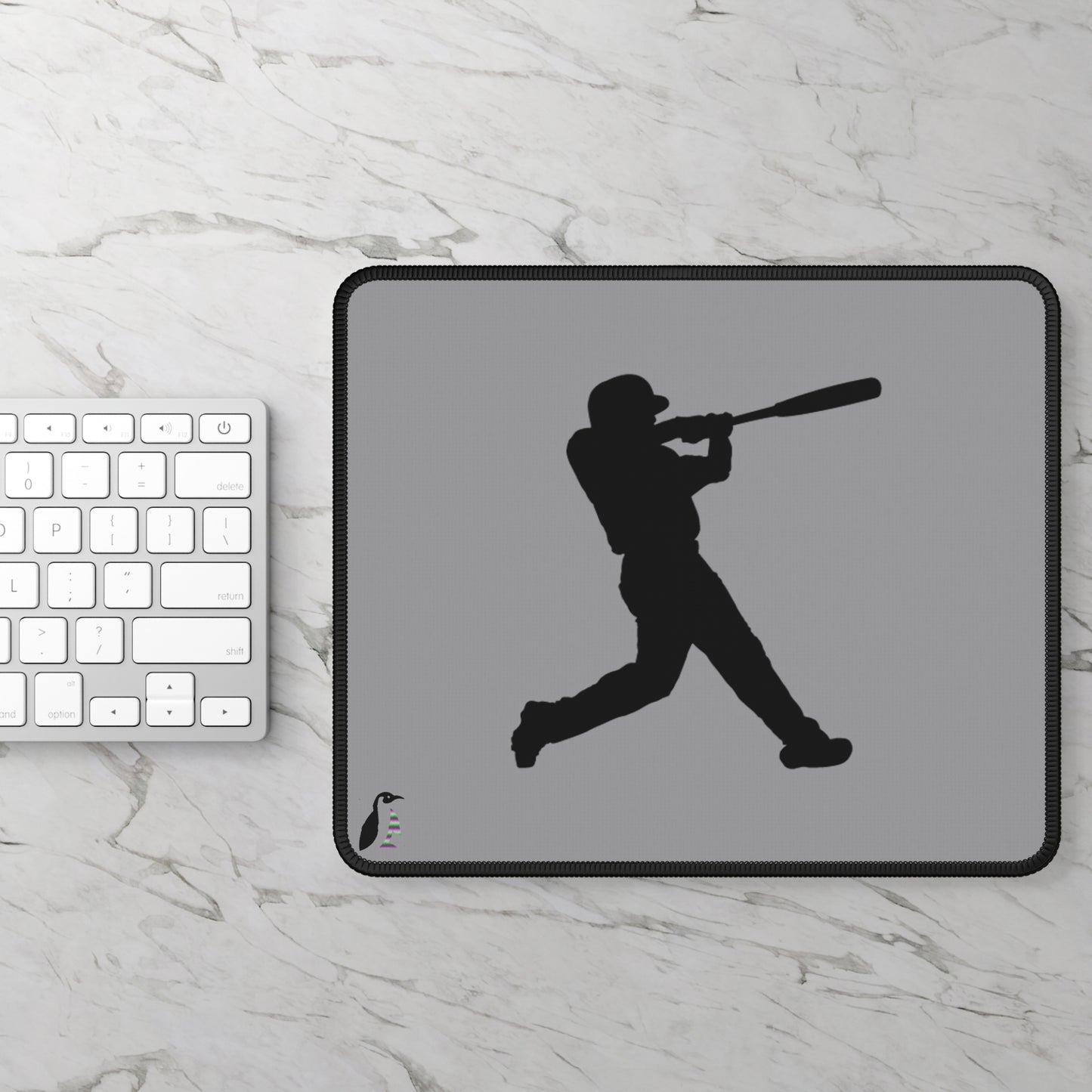 Gaming Mouse Pad: Baseball Grey