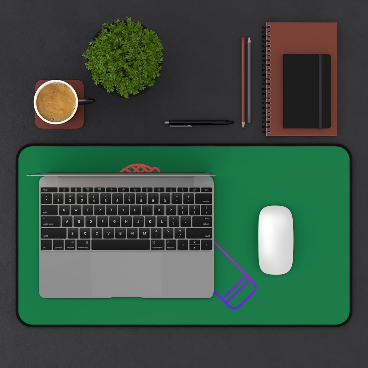 Desk Mat: Music Dark Green