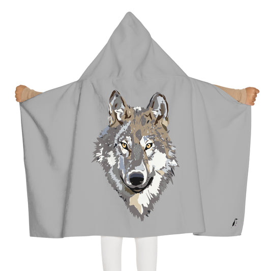 Youth Hooded Towel: Wolves Lite Grey