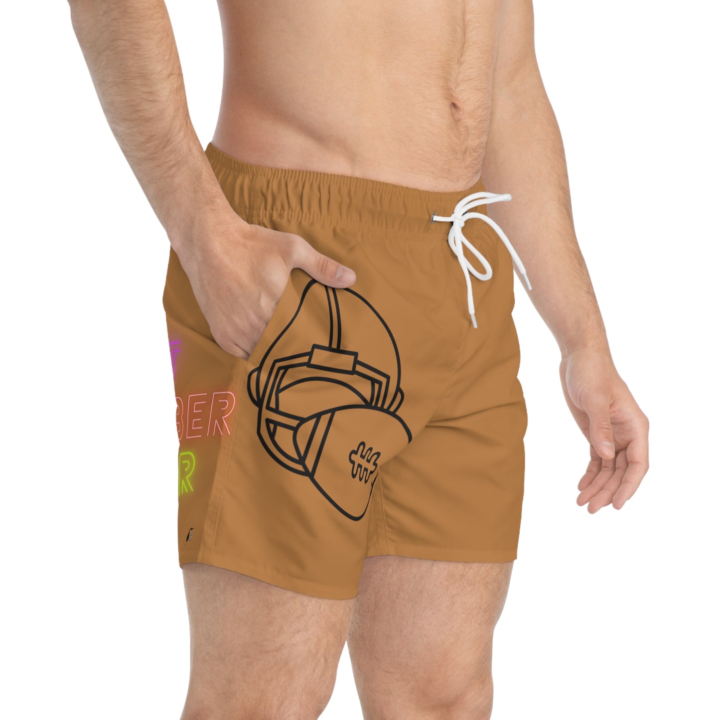 Swim Trunks: Football Lite Brown