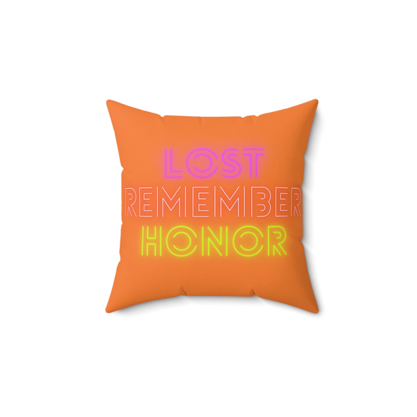 Spun Polyester Square Pillow: Lost Remember Honor Crusta