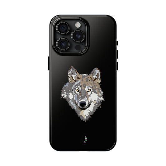 Tough Phone Cases (for iPhones): Wolves Black