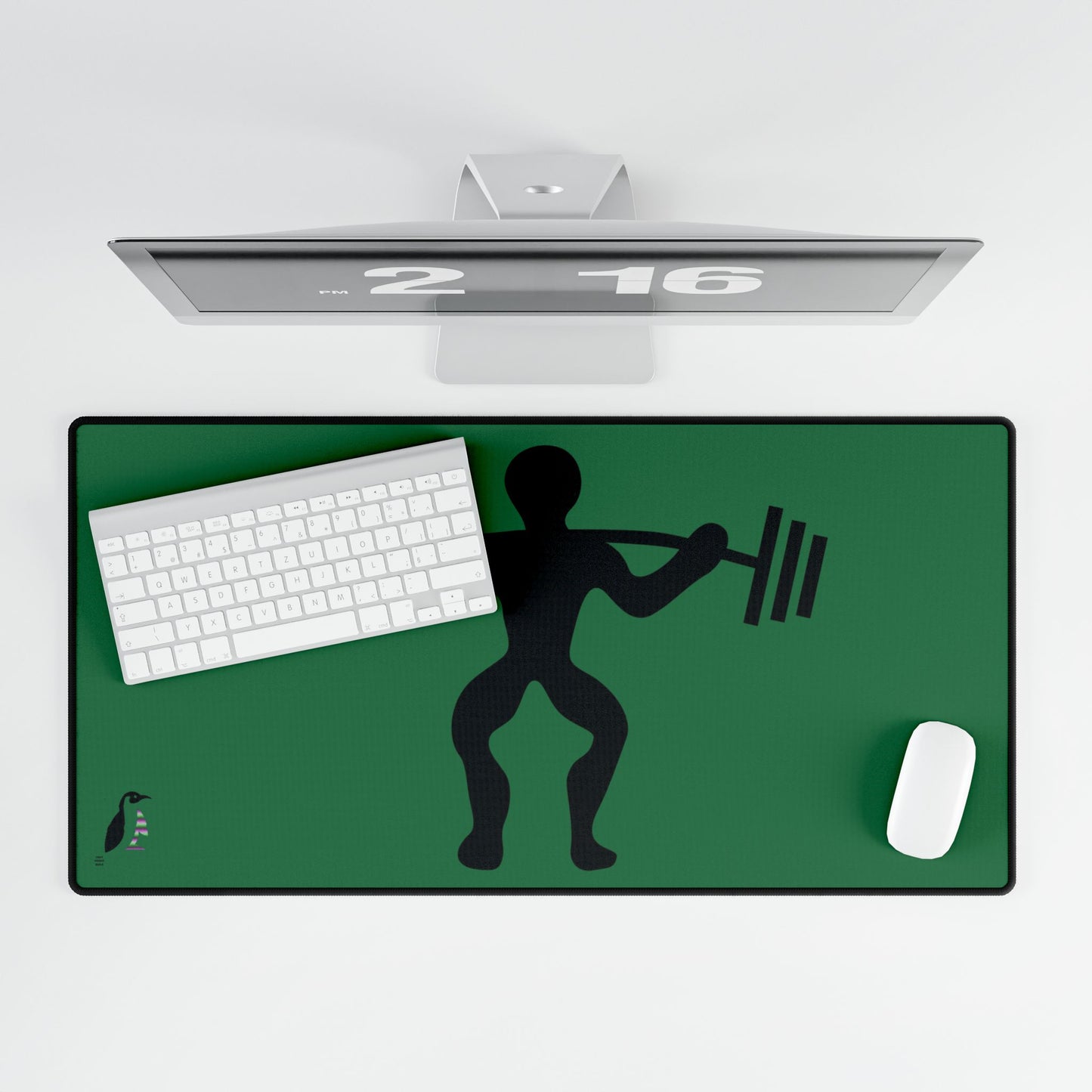 Desk Mats: Weightlifting Dark Green