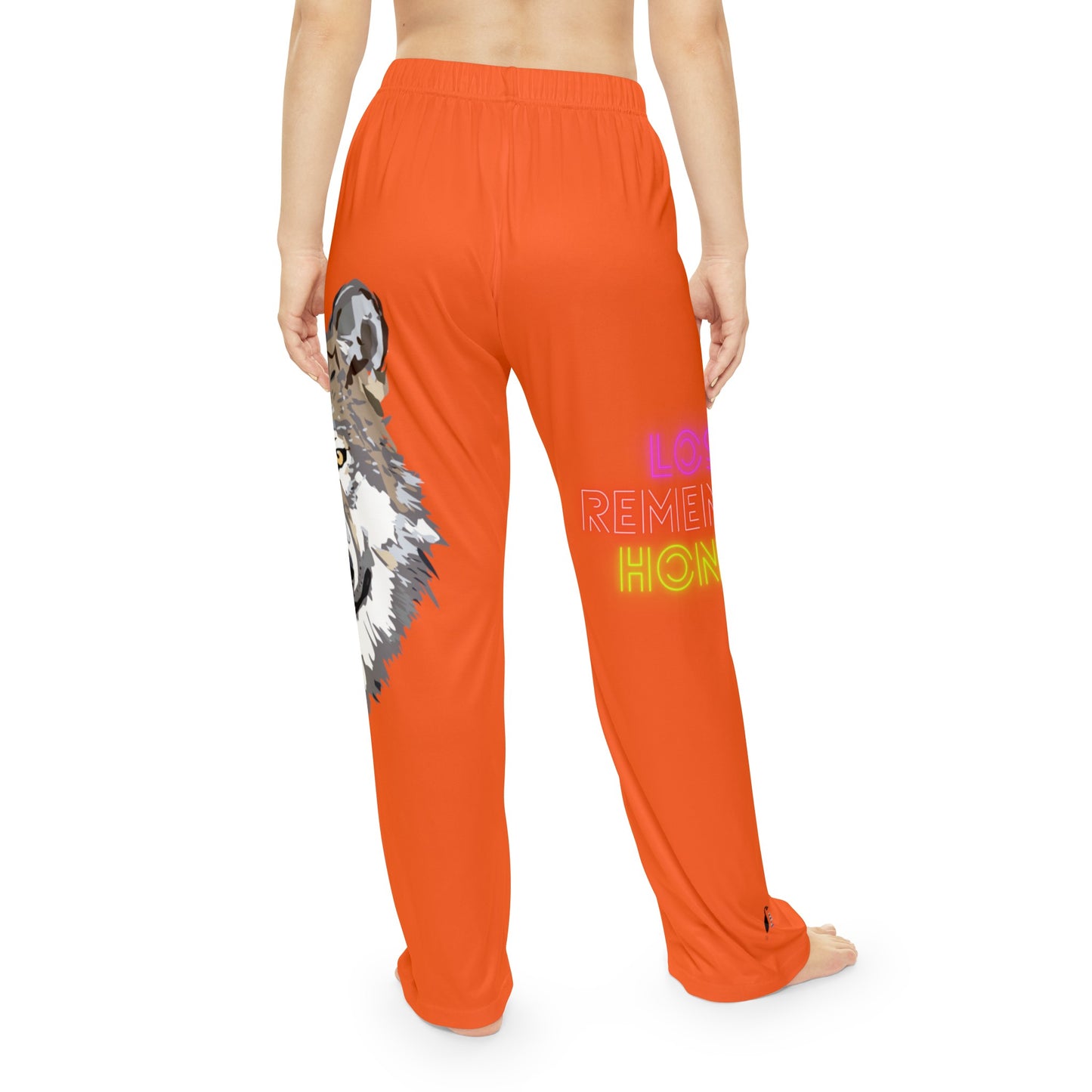 Pambabaeng Pajama Pantalon: Wolves Orange 