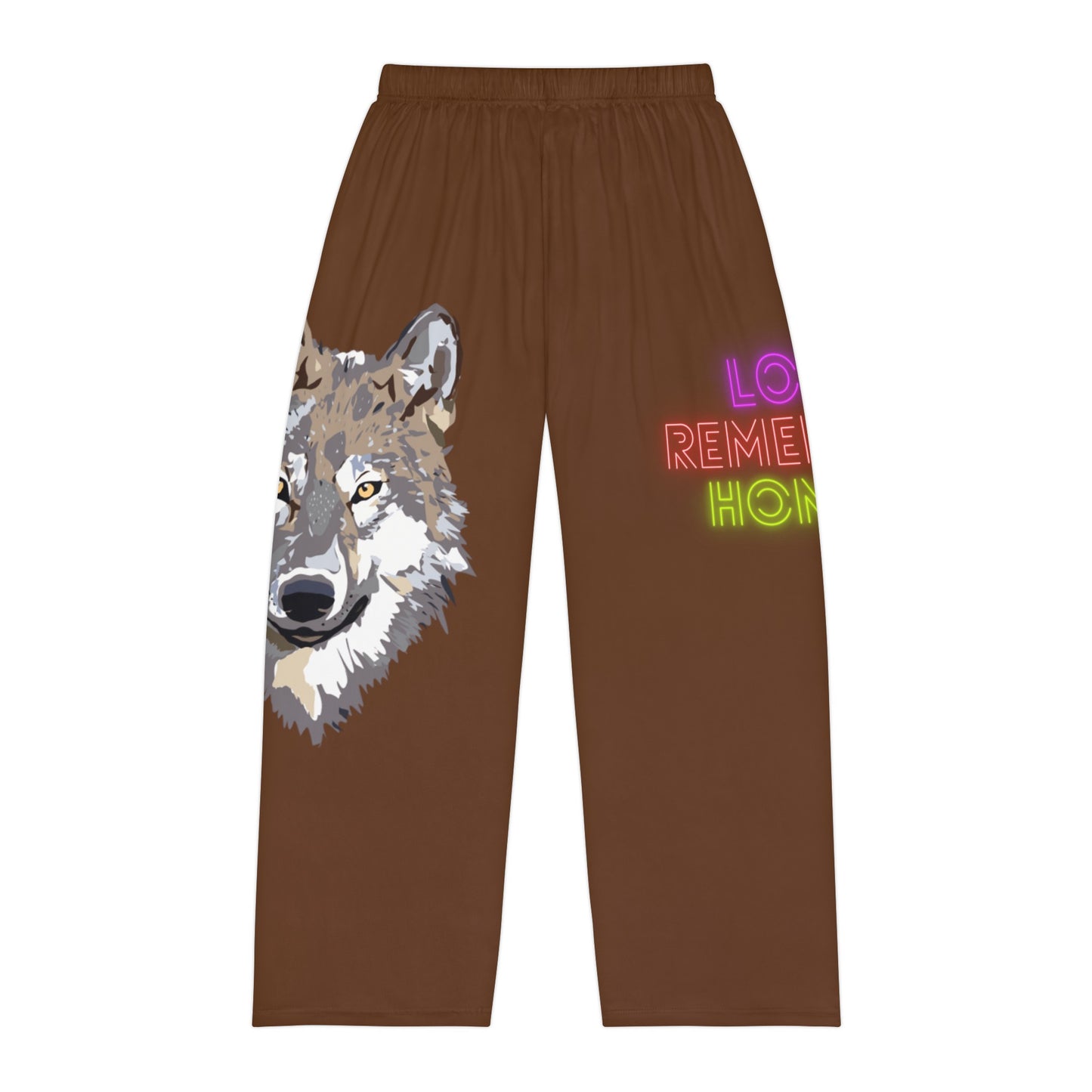 Men's Pajama Pants: Wolves Brown