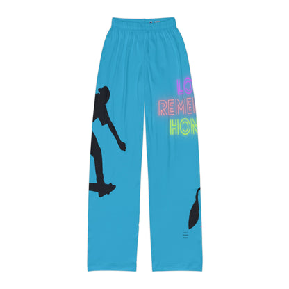 Kids Pajama Pants: Skateboarding Turquoise