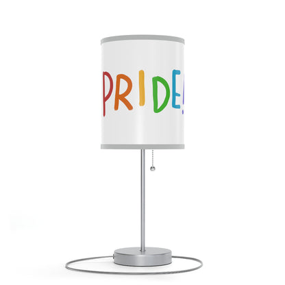 Lamp on a Stand, US|CA plug: LGBTQ Pride White 