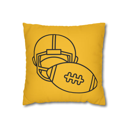 Faux Suede Square Pillow Case: Football Yellow