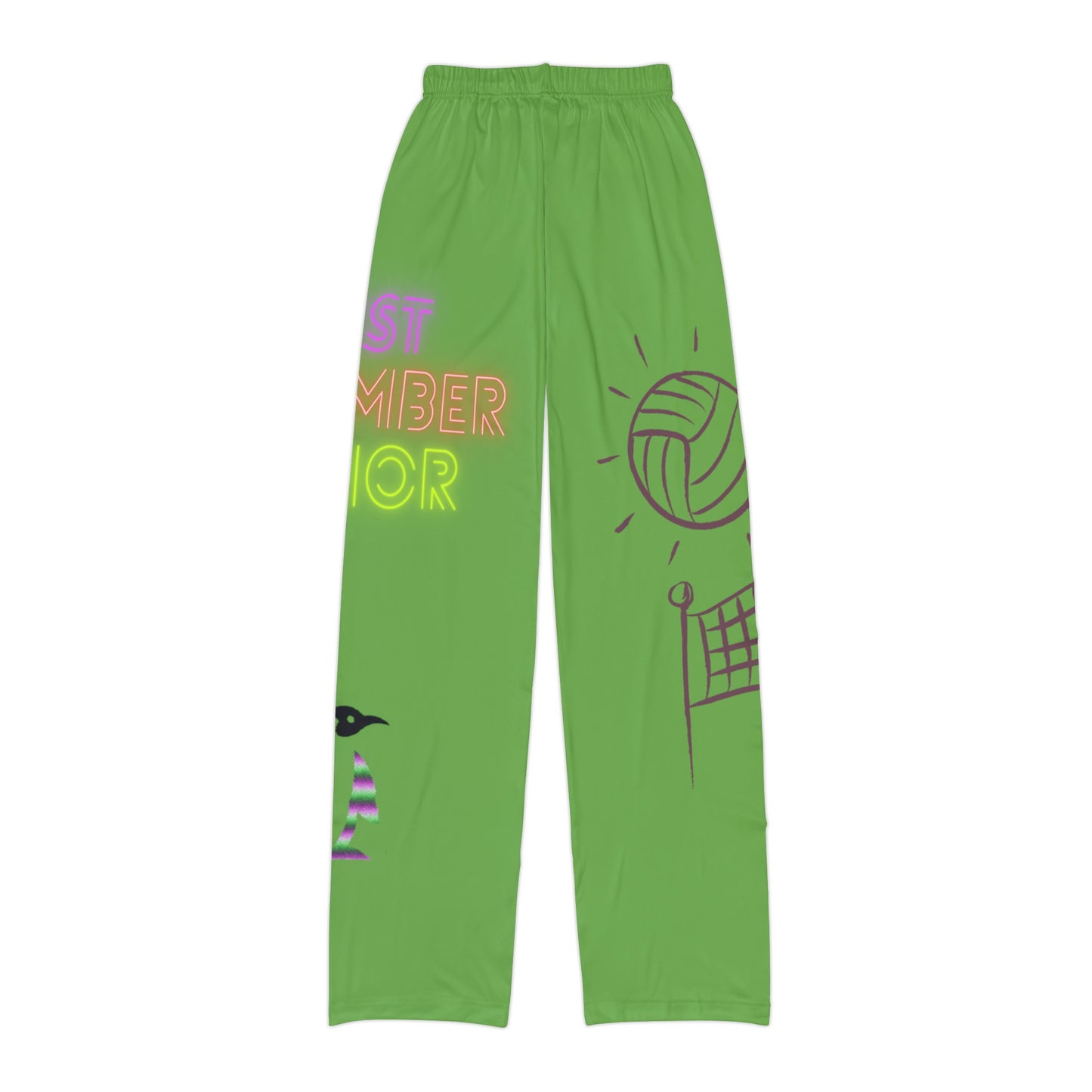 Kids Pajama Pants: Volleyball Green