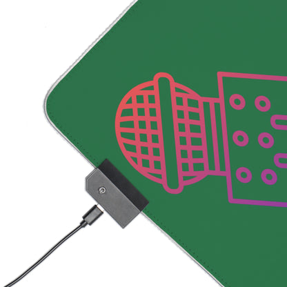 LED Gaming Mouse Pad: Music Dark Green