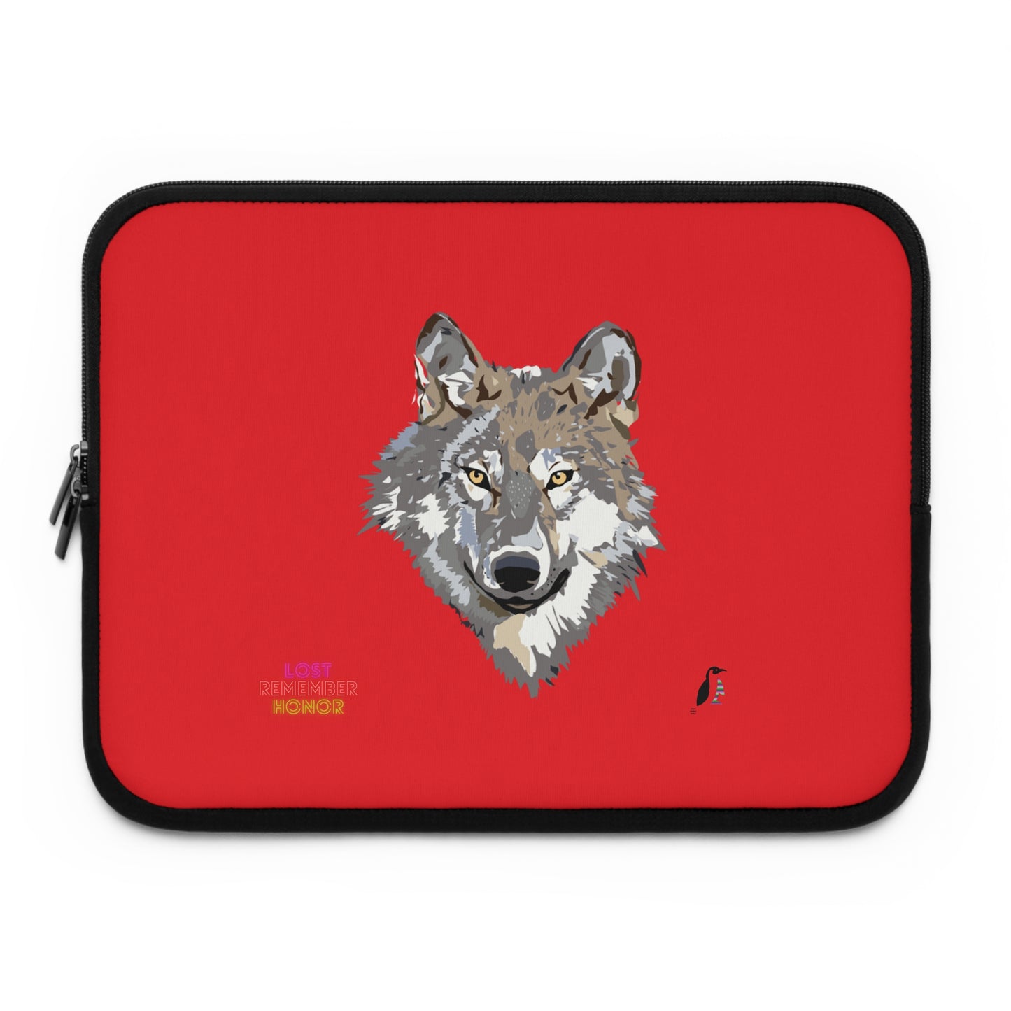 Laptop Sleeve: Wolves Red