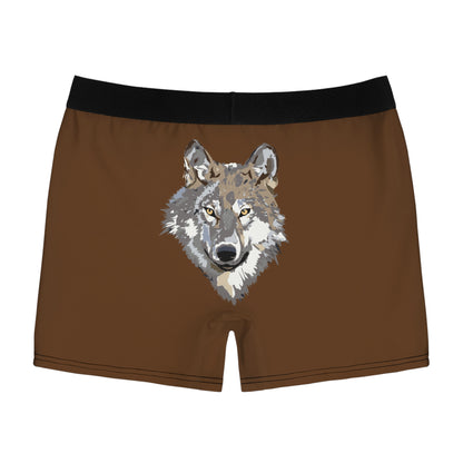 Men's Boxer Briefs: Wolves Brown