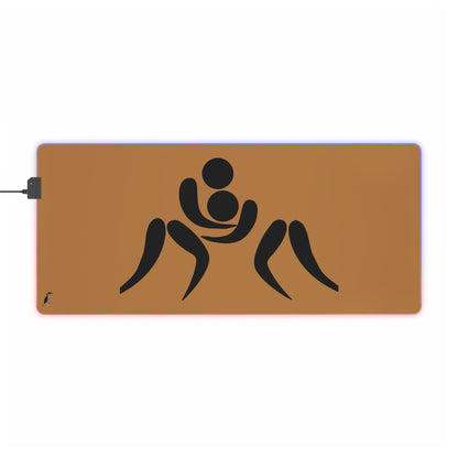 LED Gaming Mouse Pad: Wrestling Lite Brown