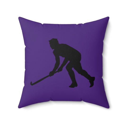 Spun Polyester Square Pillow: Hockey Purple
