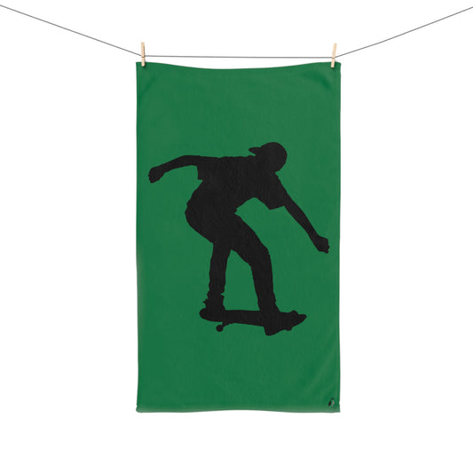 Hand Towel: Skateboarding Dark Green