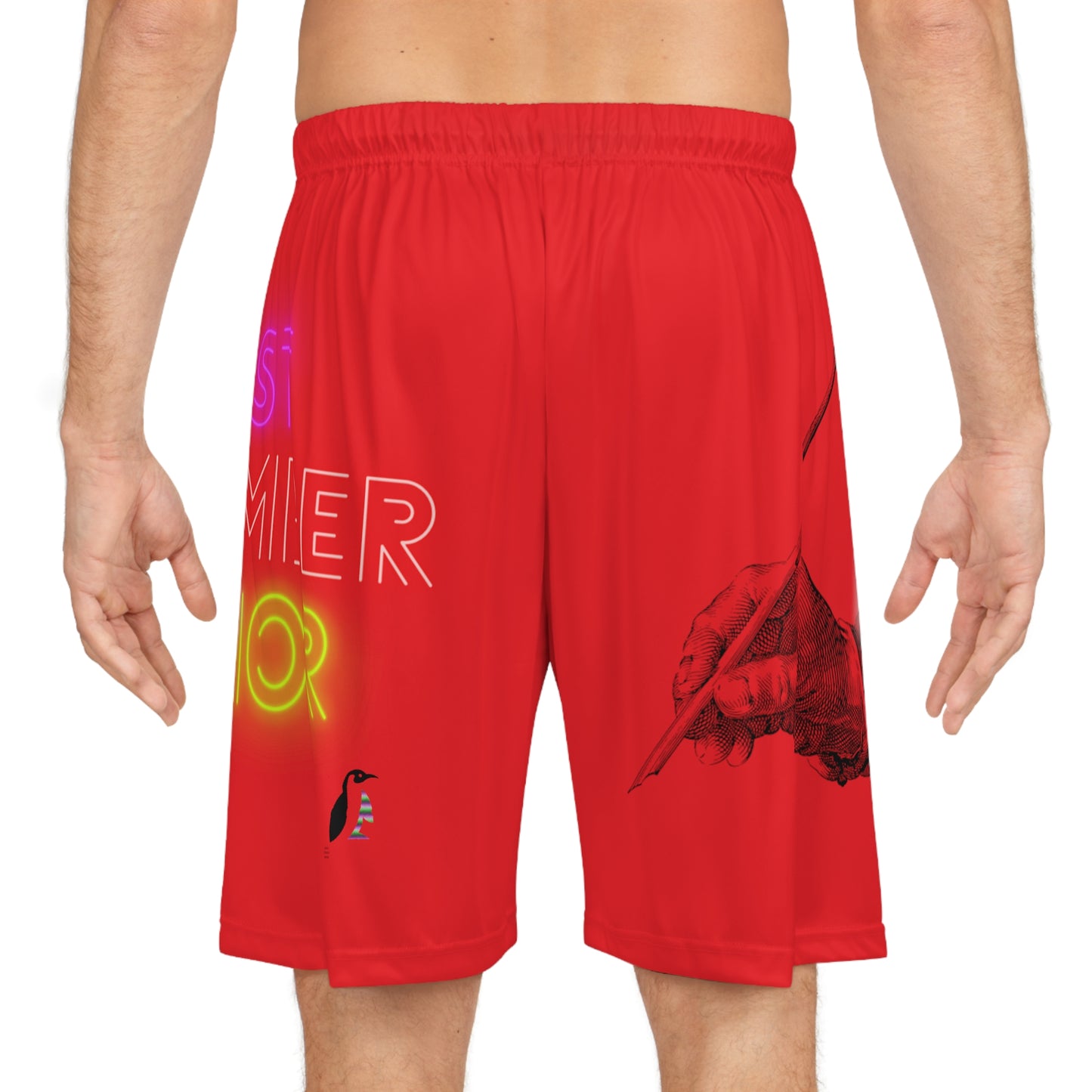 Basketball Shorts: Writing Red