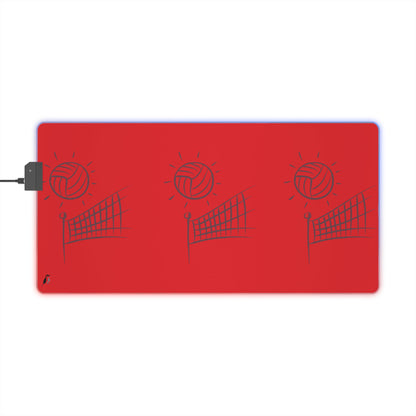 LED Gaming Mouse Pad: Volleyball Red