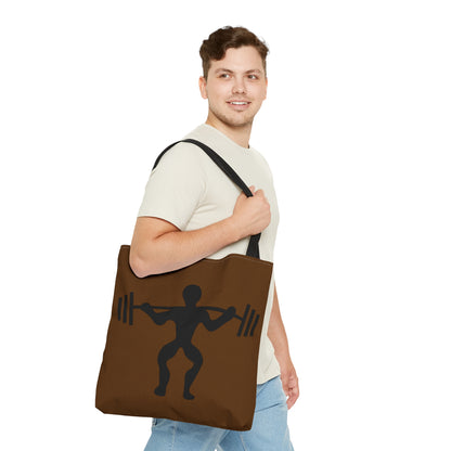 Tote Bag: Weightlifting Brown