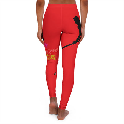 Women's Spandex Leggings: Hockey Red