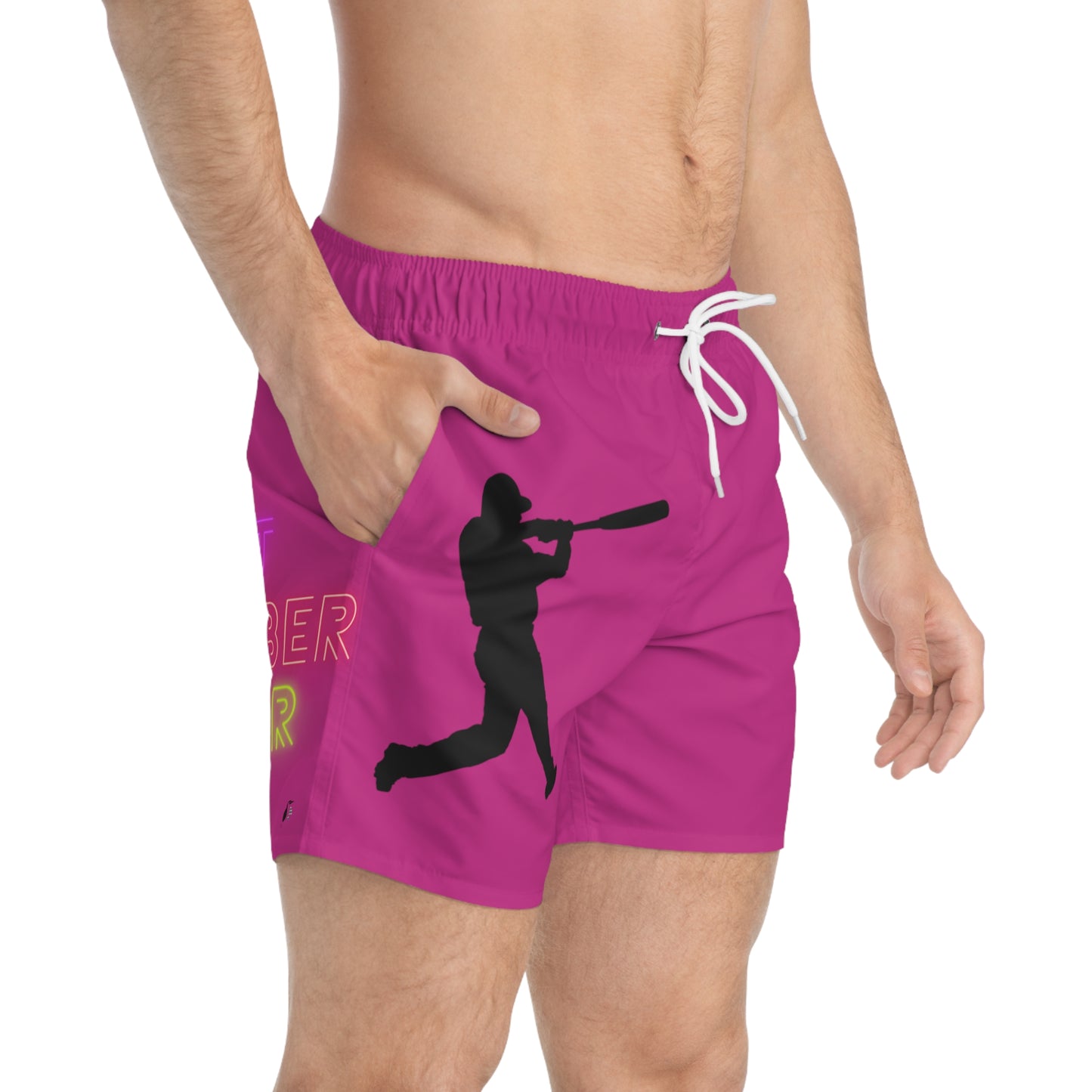 Swim Trunks: Baseball Pink