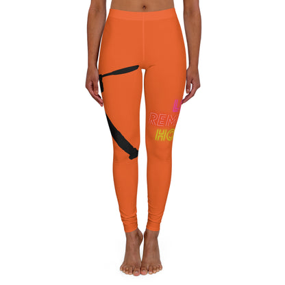 Women's Spandex Leggings: Baseball Orange